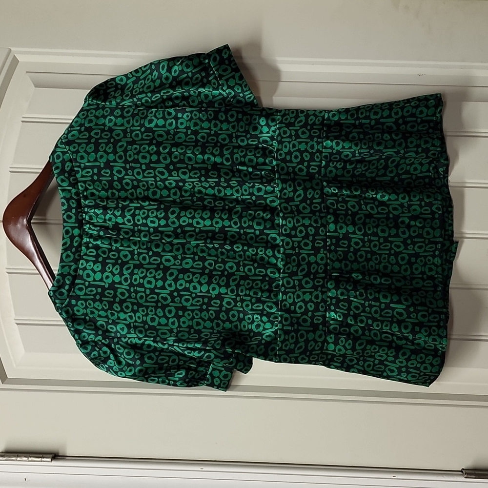 Victor Alfaro Emerald green 100% silk top size 10 wizard of oz - Picture 7 of 11